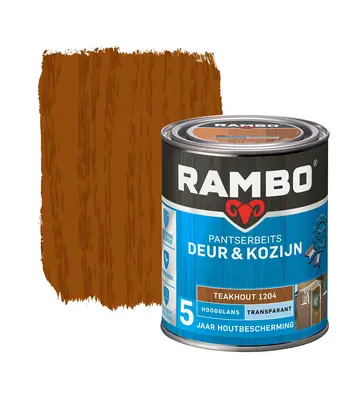Rambo Pantserbeits Deur&Kozijn Hoogglans Transparant Teakhout 1204