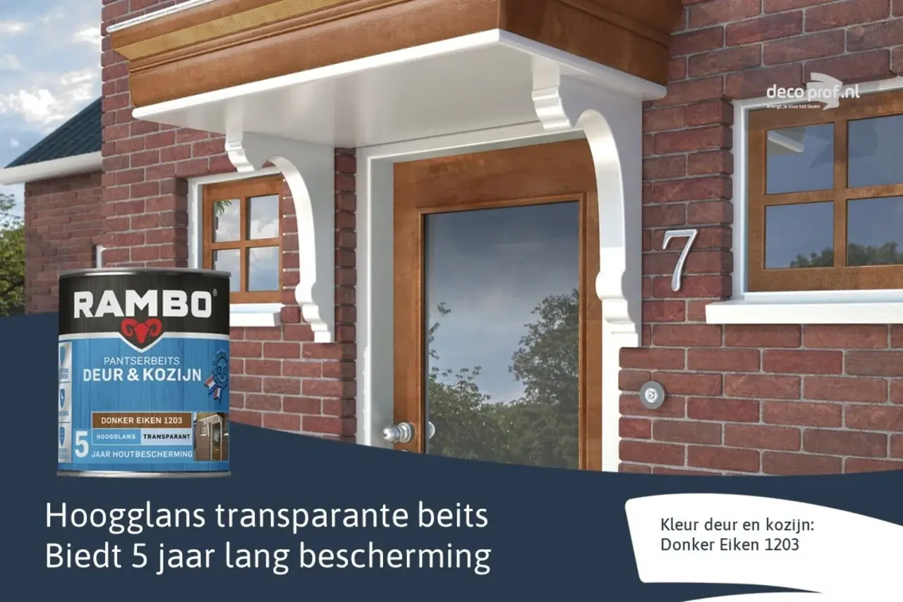 Rambo Pantserbeits Deur&Kozijn Hoogglans Transparant Donker Eiken 1203