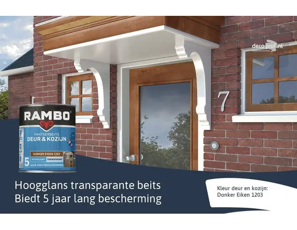 Rambo Pantserbeits Deur&Kozijn Hoogglans Transparant Donker Eiken 1203