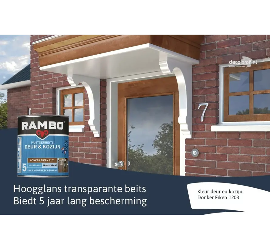 Rambo Pantserbeits Deur&Kozijn Hoogglans Transparant Donker Eiken 1203 - 750 ML