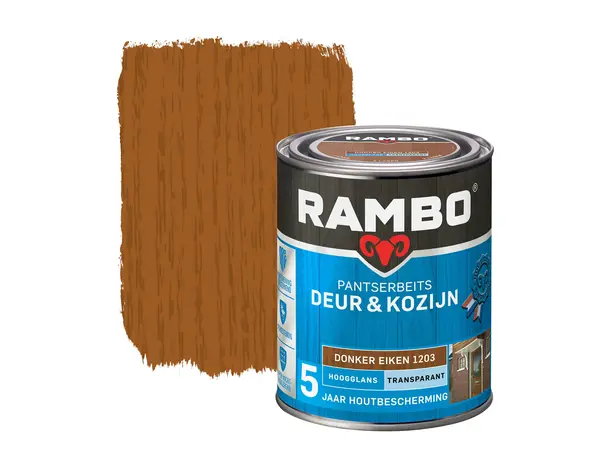 Rambo Pantserbeits Deur&Kozijn Hoogglans Transparant Donker Eiken 1203