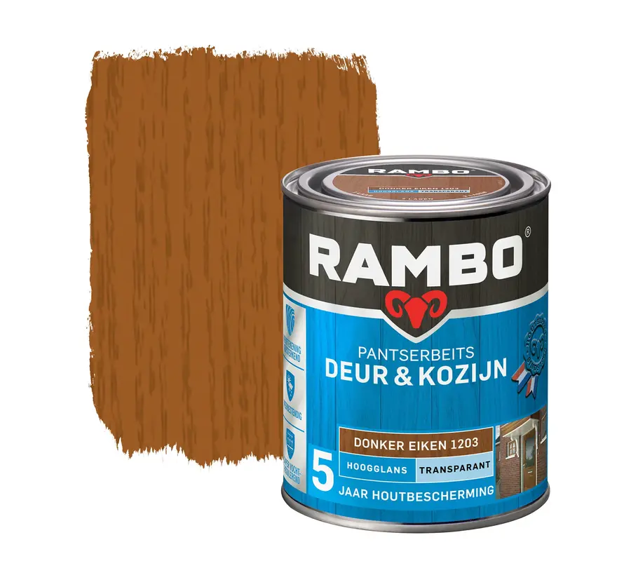 Rambo Pantserbeits Deur&Kozijn Hoogglans Transparant Donker Eiken 1203 - 750 ML