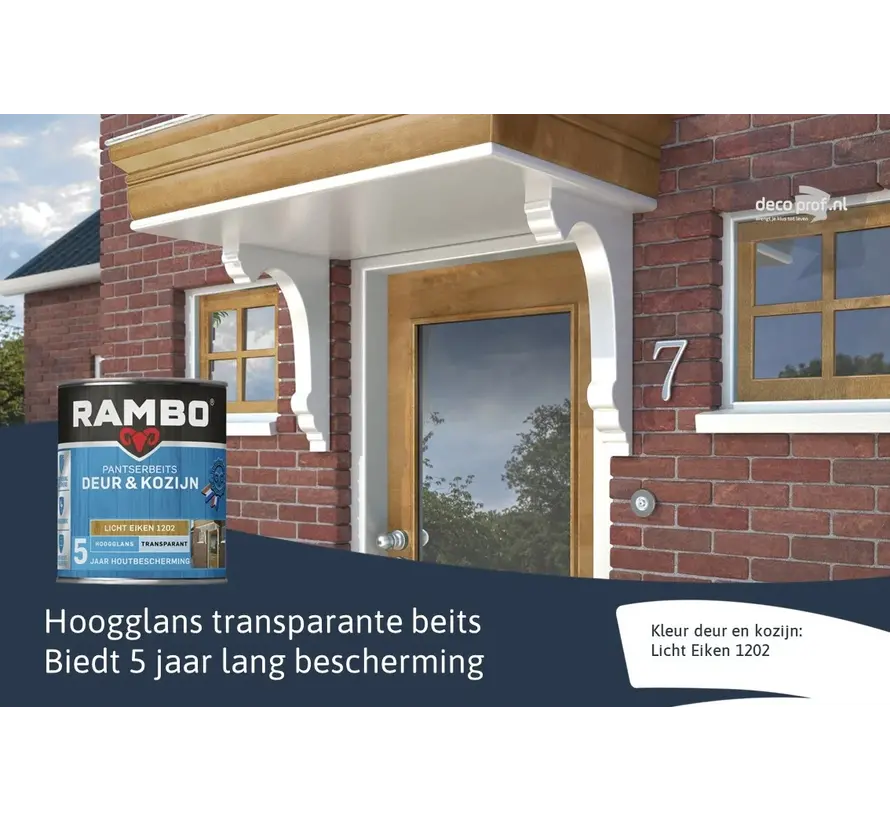 Rambo Pantserbeits Deur&Kozijn Hoogglans Transparant L.Eiken 1202 - 750 ML