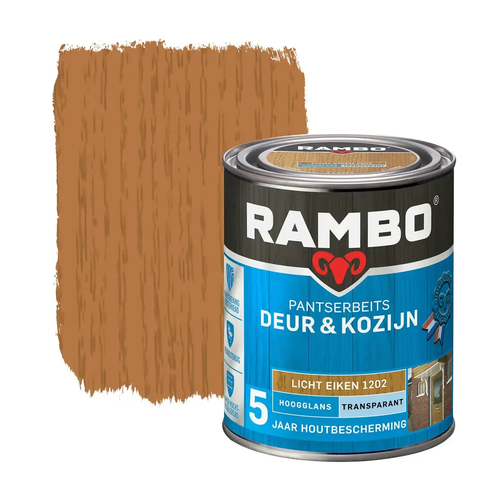 Rambo Pantserbeits Deur&Kozijn Hoogglans Transparant L.Eiken 1202
