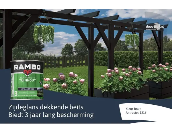 Rambo Pantserbeits Tuinhout Zijdeglans Dekkend Antraciet 1216 Rambo Pantserbeits Tuinhout Zijdeglans Dekkend Antraciet 1216