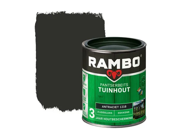 Rambo Pantserbeits Tuinhout Zijdeglans Dekkend Antraciet 1216 Rambo Pantserbeits Tuinhout Zijdeglans Dekkend Antraciet 1216