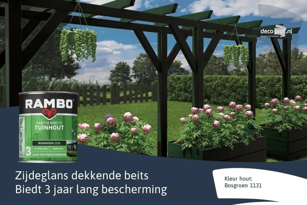 Rambo Pantserbeits Tuinhout Zijdeglans Dekkend Bosgroen 1131 Rambo Pantserbeits Tuinhout Zijdeglans Dekkend Bosgroen 1131