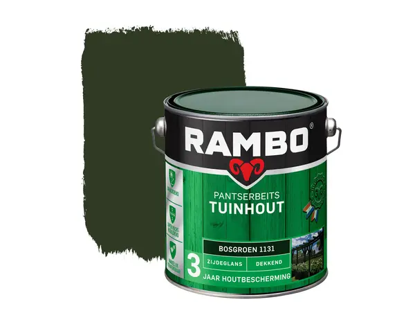 Rambo Pantserbeits Tuinhout Zijdeglans Dekkend Bosgroen 1131 Rambo Pantserbeits Tuinhout Zijdeglans Dekkend Bosgroen 1131