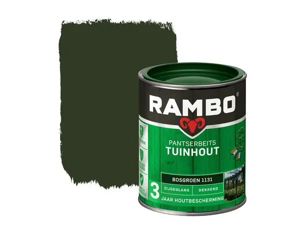 Rambo Pantserbeits Tuinhout Zijdeglans Dekkend Bosgroen 1131 Rambo Pantserbeits Tuinhout Zijdeglans Dekkend Bosgroen 1131