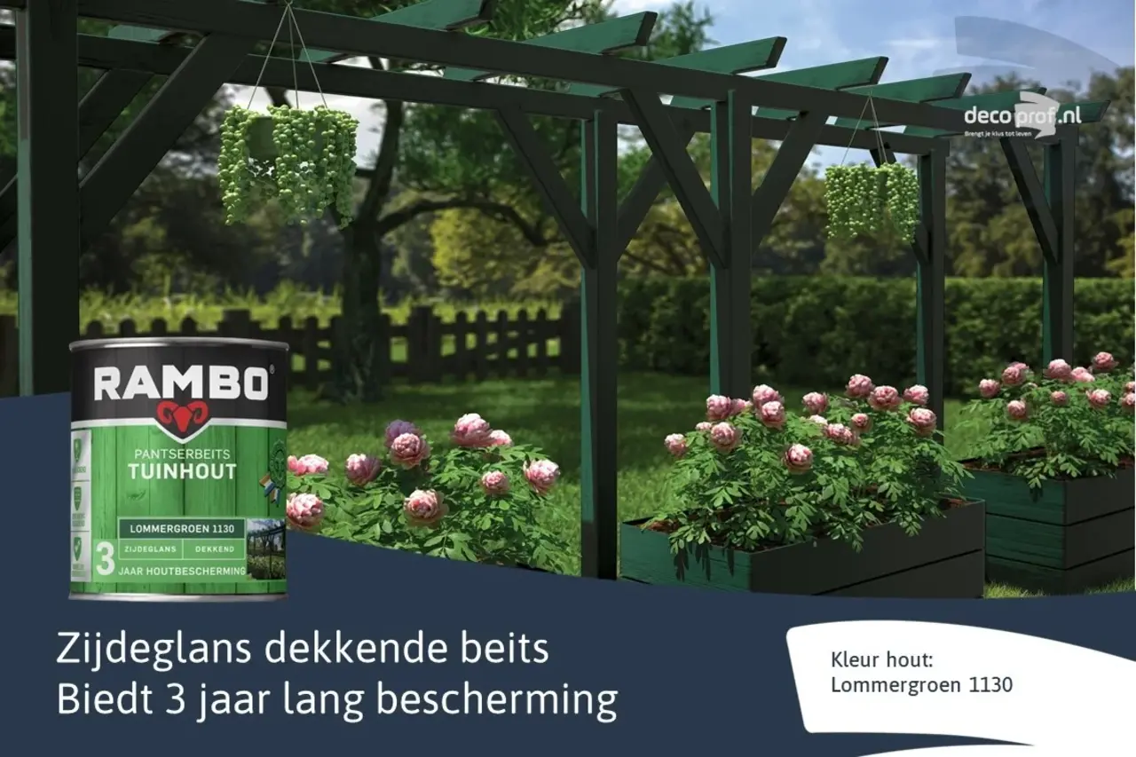 Rambo Pantserbeits Tuinhout Zijdeglans Dekkend Lommergroen 1130