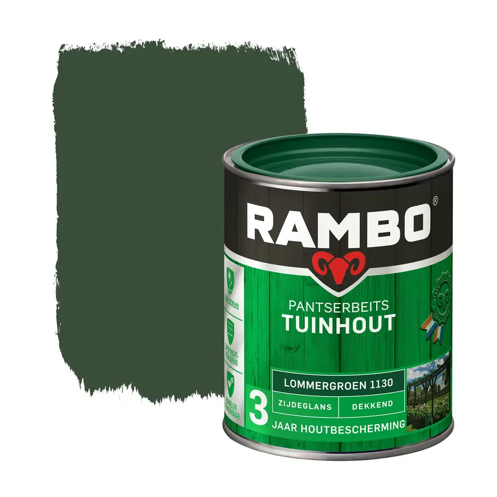 Rambo Pantserbeits Tuinhout Zijdeglans Dekkend Lommergroen 1130