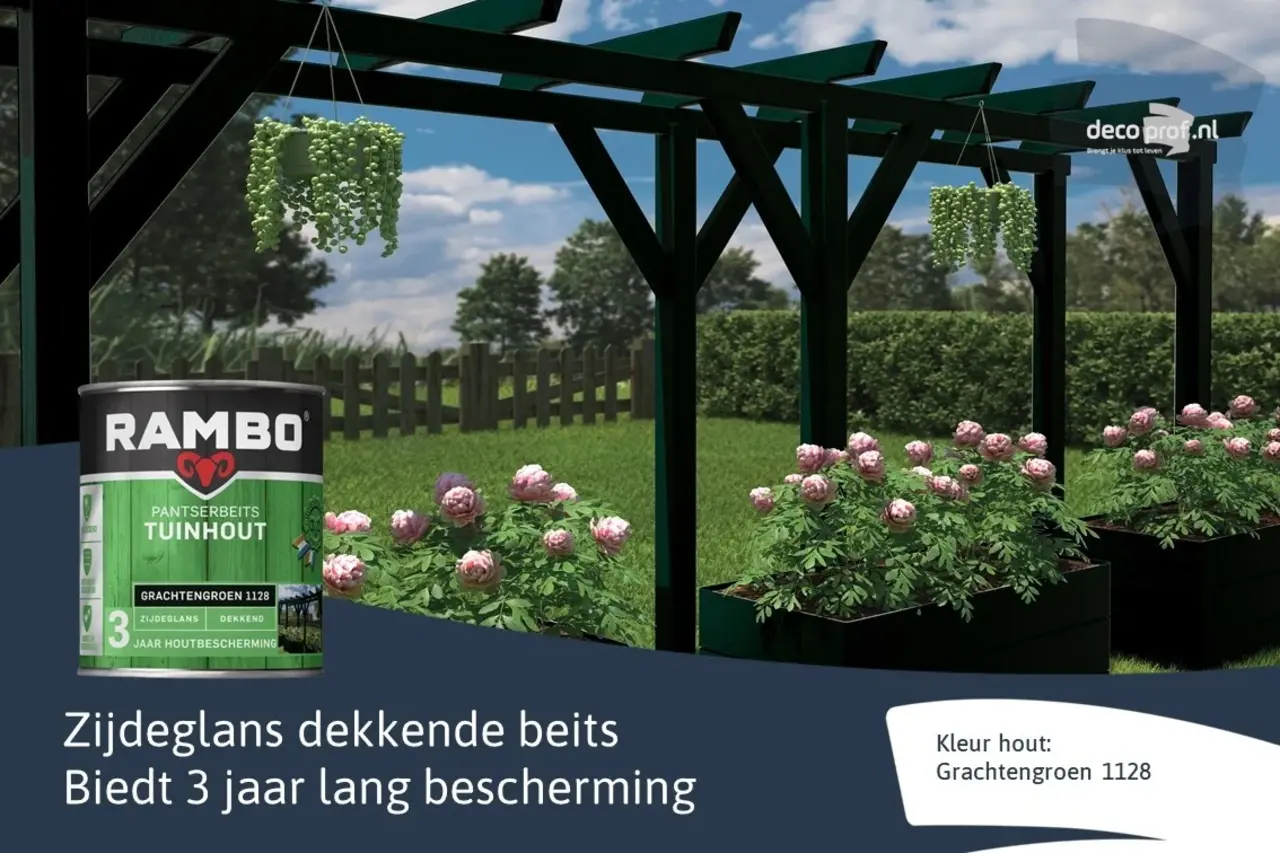 Rambo Pantserbeits Tuinhout Zijdeglans Dekkend Grachtengroen 1128 Rambo Pantserbeits Tuinhout Zijdeglans Dekkend Grachtengroen 1128