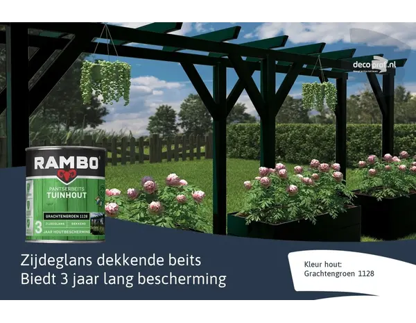 Rambo Pantserbeits Tuinhout Zijdeglans Dekkend Grachtengroen 1128 Rambo Pantserbeits Tuinhout Zijdeglans Dekkend Grachtengroen 1128