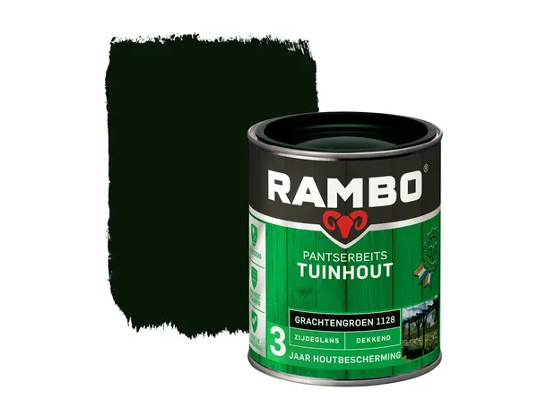 Rambo Pantserbeits Tuinhout Zijdeglans Dekkend Grachtengroen 1128 Rambo Pantserbeits Tuinhout Zijdeglans Dekkend Grachtengroen 1128