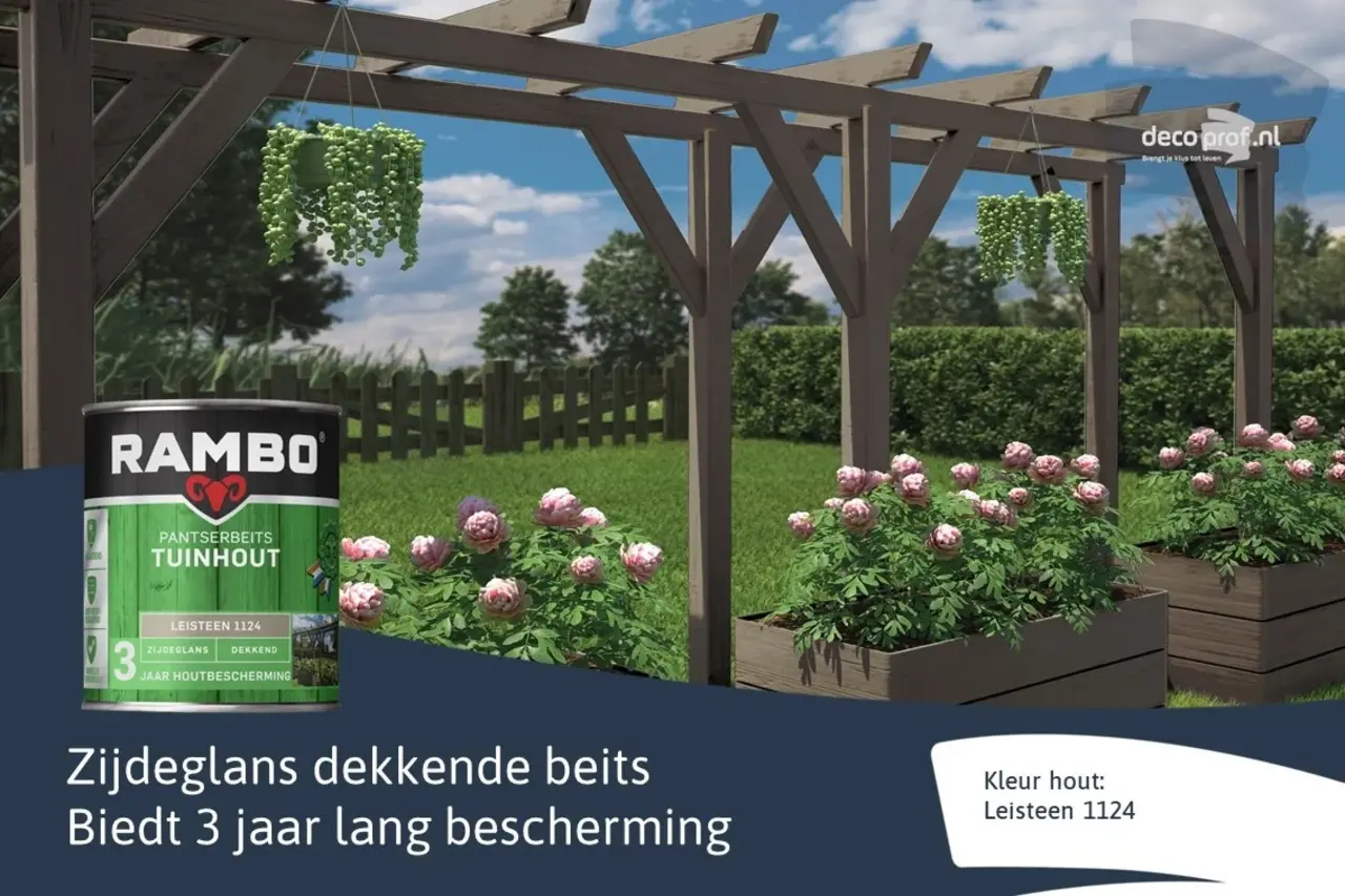 Rambo Pantserbeits Tuinhout Zijdeglans Dekkend Leisteengrijs 1124 Rambo Pantserbeits Tuinhout Zijdeglans Dekkend Leisteengrijs 1124