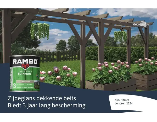 Rambo Pantserbeits Tuinhout Zijdeglans Dekkend Leisteengrijs 1124 Rambo Pantserbeits Tuinhout Zijdeglans Dekkend Leisteengrijs 1124