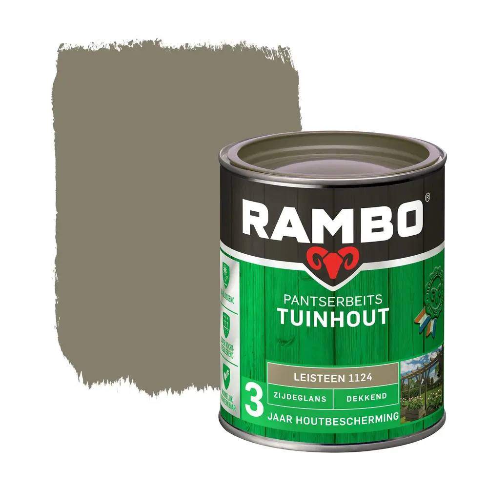 Rambo Pantserbeits Tuinhout Zijdeglans Dekkend Leisteengrijs 1124 Rambo Pantserbeits Tuinhout Zijdeglans Dekkend Leisteengrijs 1124