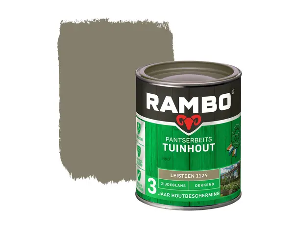 Rambo Pantserbeits Tuinhout Zijdeglans Dekkend Leisteengrijs 1124 Rambo Pantserbeits Tuinhout Zijdeglans Dekkend Leisteengrijs 1124