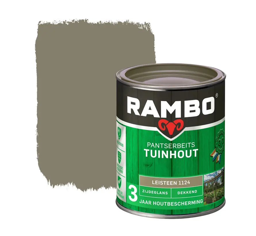 Rambo Pantserbeits Tuinhout Zijdeglans Dekkend Leisteengrijs 1124 - 750 ML