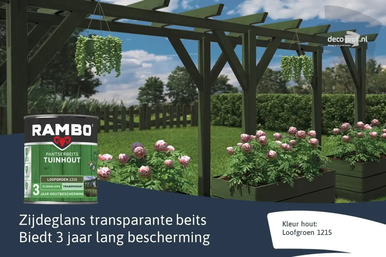 Rambo Pantserbeits Tuinhout Zijdeglans Transparant Loofgroen 1215 Rambo Pantserbeits Tuinhout Zijdeglans Transparant Loofgroen 1215