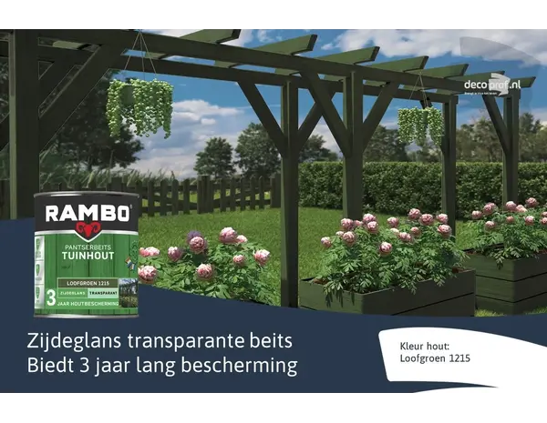 Rambo Pantserbeits Tuinhout Zijdeglans Transparant Loofgroen 1215 Rambo Pantserbeits Tuinhout Zijdeglans Transparant Loofgroen 1215