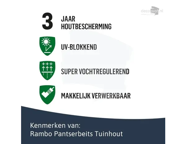 Rambo Pantserbeits Tuinhout Zijdeglans Transparant Loofgroen 1215 Rambo Pantserbeits Tuinhout Zijdeglans Transparant Loofgroen 1215