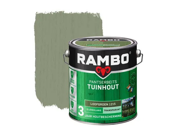 Rambo Pantserbeits Tuinhout Zijdeglans Transparant Loofgroen 1215 Rambo Pantserbeits Tuinhout Zijdeglans Transparant Loofgroen 1215