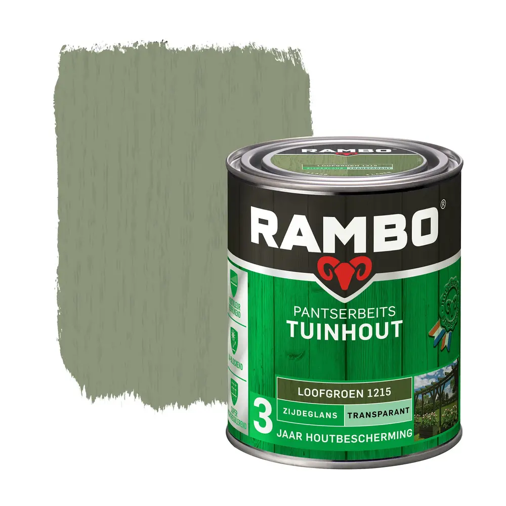 Rambo Pantserbeits Tuinhout Zijdeglans Transparant Loofgroen 1215 Rambo Pantserbeits Tuinhout Zijdeglans Transparant Loofgroen 1215