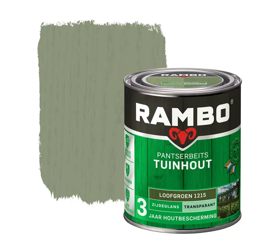 Rambo Pantserbeits Tuinhout Zijdeglans Transparant Loofgroen 1215 - 750 ML