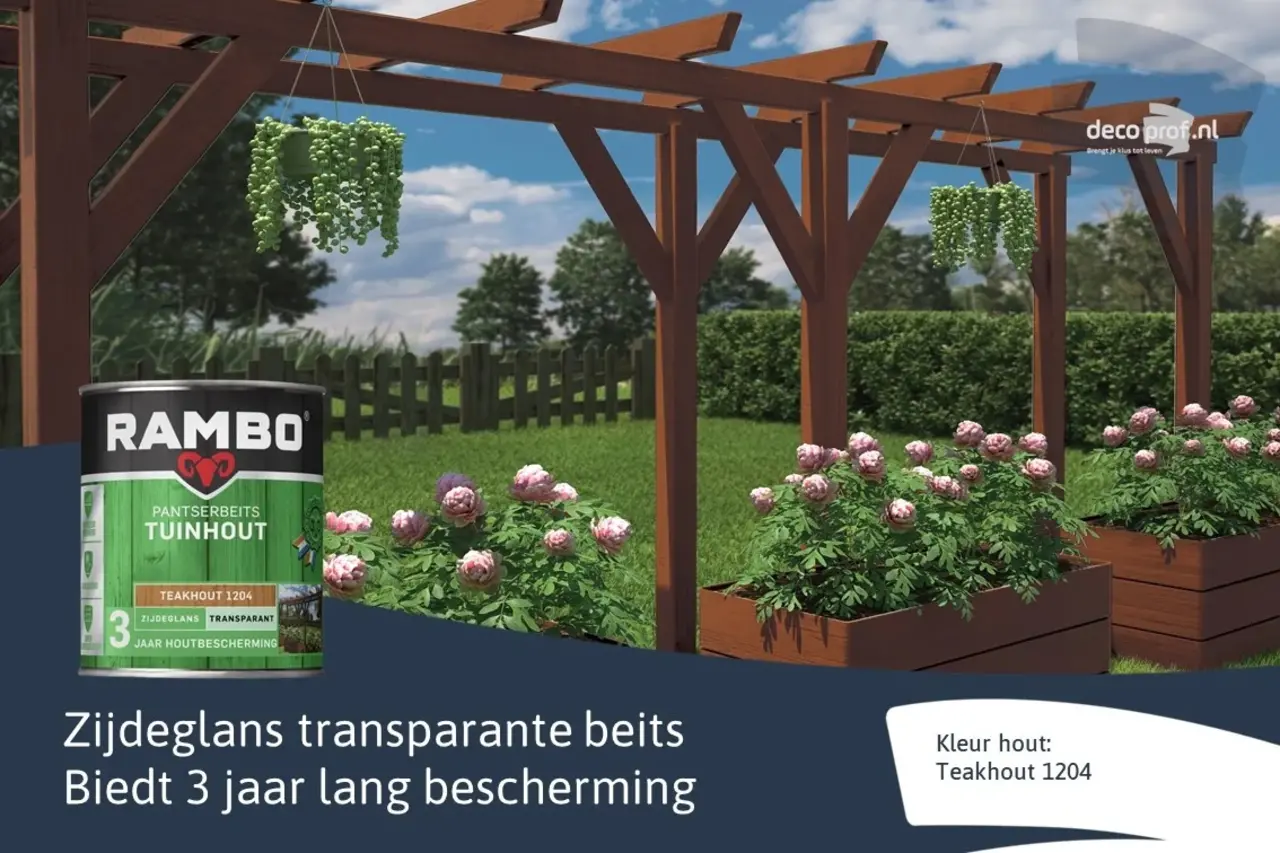 Rambo Pantserbeits Tuinhout Zijdeglans Transparant Teakhout 1204 Rambo Pantserbeits Tuinhout Zijdeglans Transparant Teakhout 1204