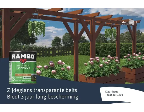 Rambo Pantserbeits Tuinhout Zijdeglans Transparant Teakhout 1204 Rambo Pantserbeits Tuinhout Zijdeglans Transparant Teakhout 1204