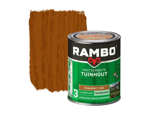 Rambo Pantserbeits Tuinhout Zijdeglans Transparant Teakhout 1204 Rambo Pantserbeits Tuinhout Zijdeglans Transparant Teakhout 1204