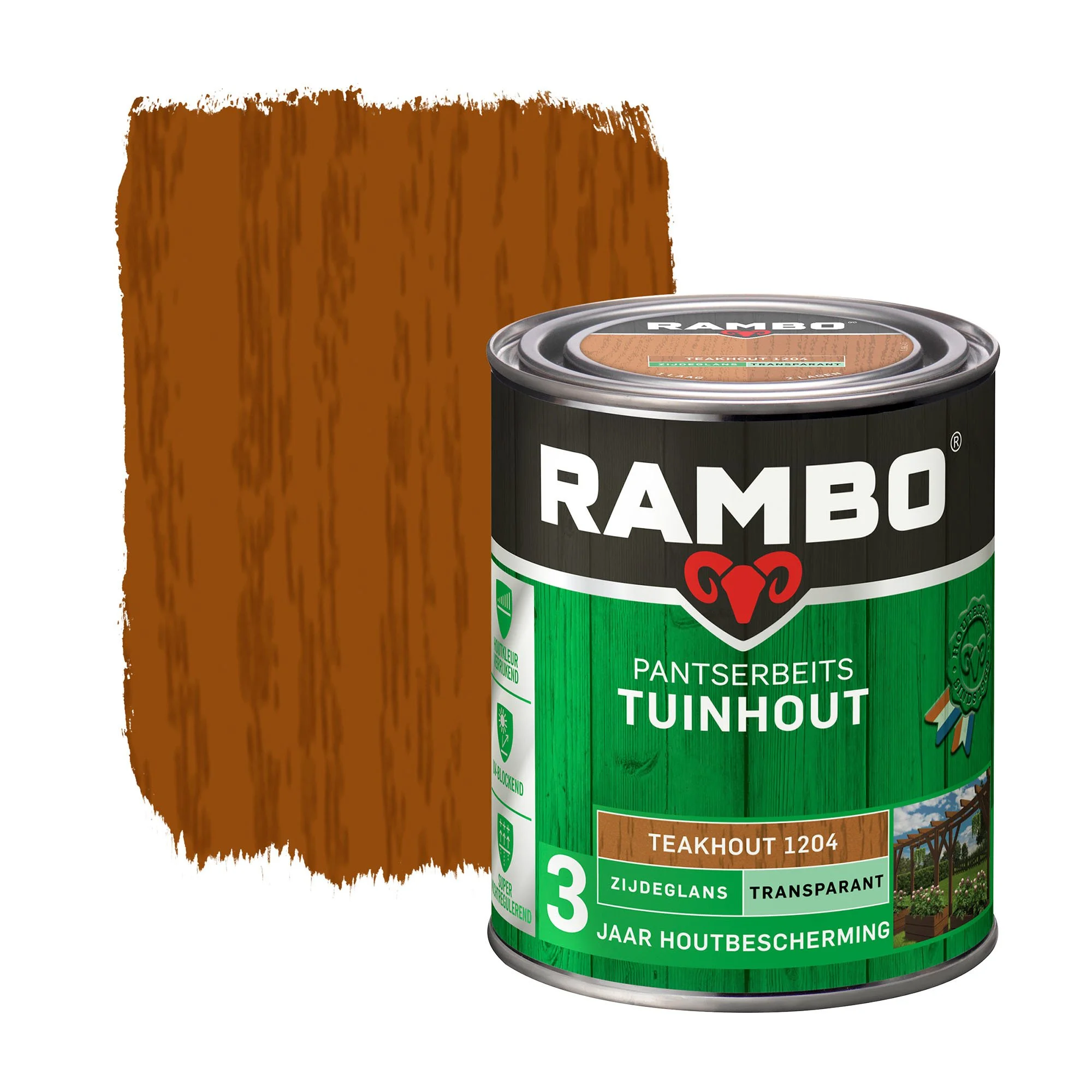 Pantserbeits Tuinhout Zijdeglans Transparant Teakhout 1204 | 750 ML