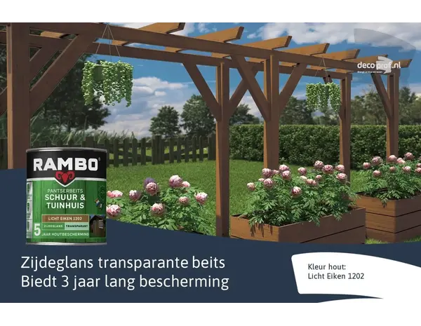 Rambo Pantserbeits Tuinhout Zijdeglans Transparant Lichteiken 1202