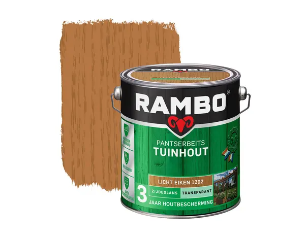 Rambo Pantserbeits Tuinhout Zijdeglans Transparant Lichteiken 1202
