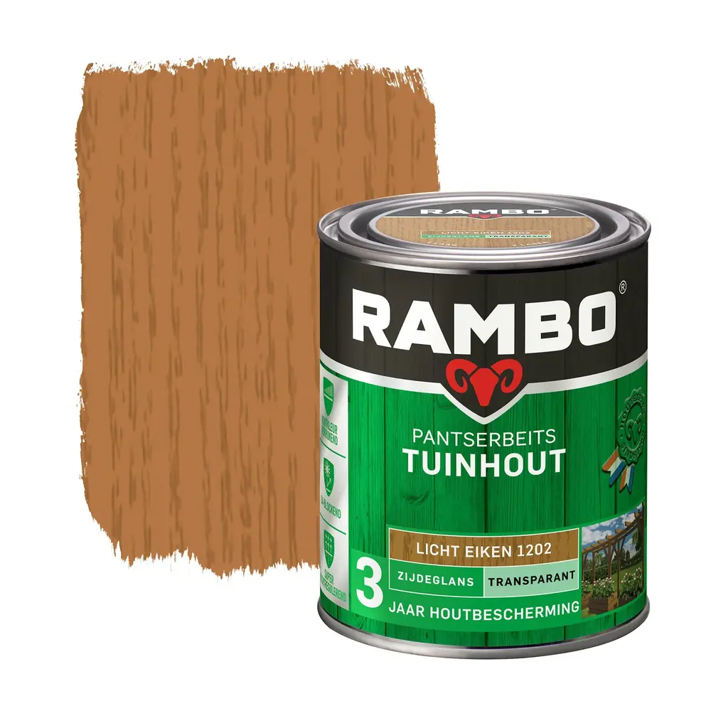 Rambo Pantserbeits Tuinhout Zijdeglans Transparant Lichteiken 1202