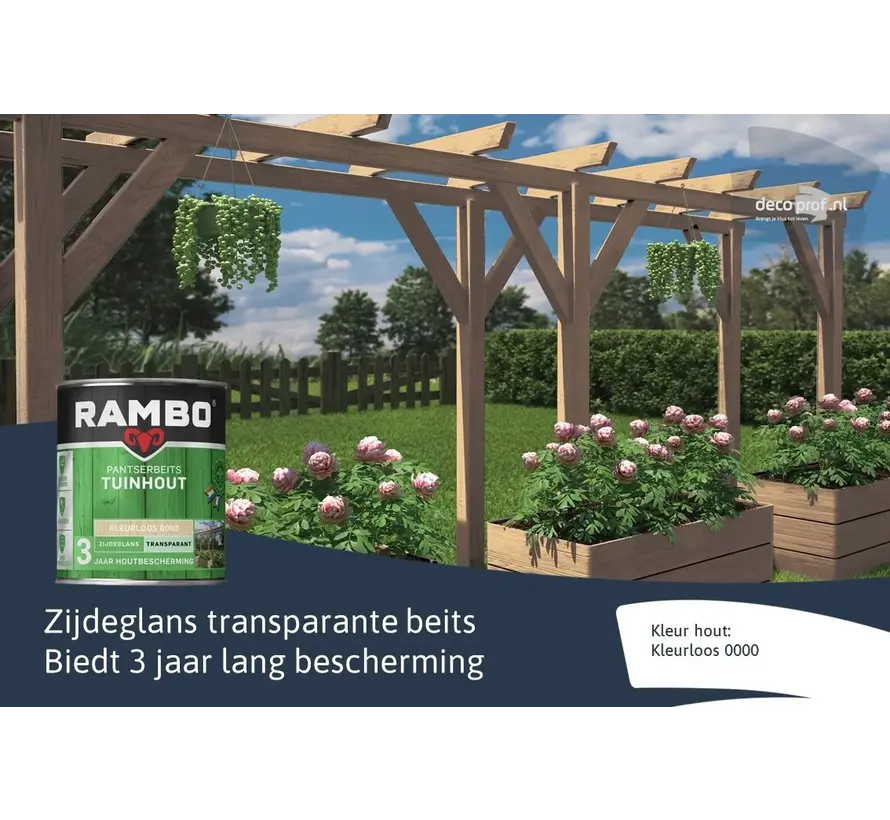 Rambo Pantserbeits Tuinhout Zijdeglans Transparant - 750 ML