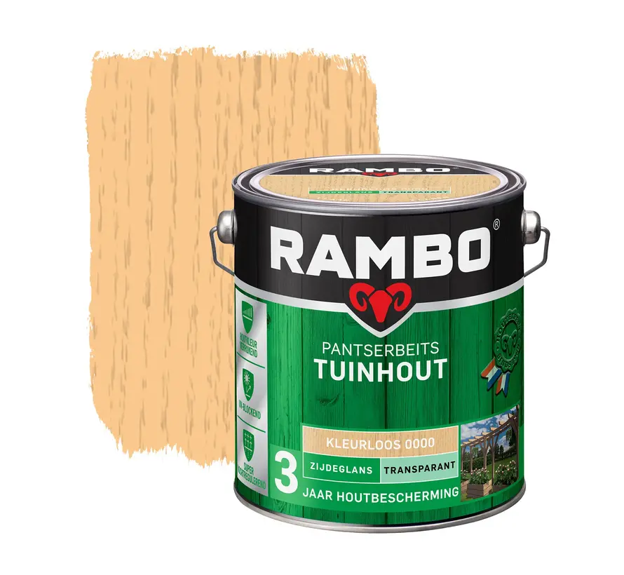 Rambo Pantserbeits Tuinhout Zijdeglans Transparant - 750 ML