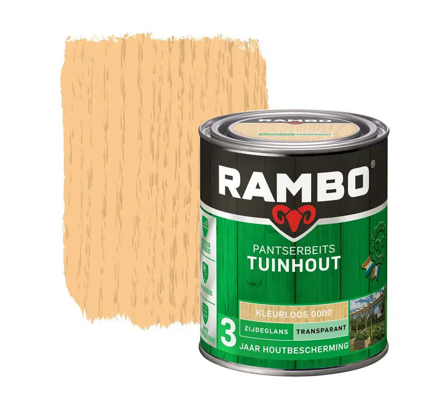 Rambo Pantserbeits Tuinhout Zijdeglans Transparant - 750 ML