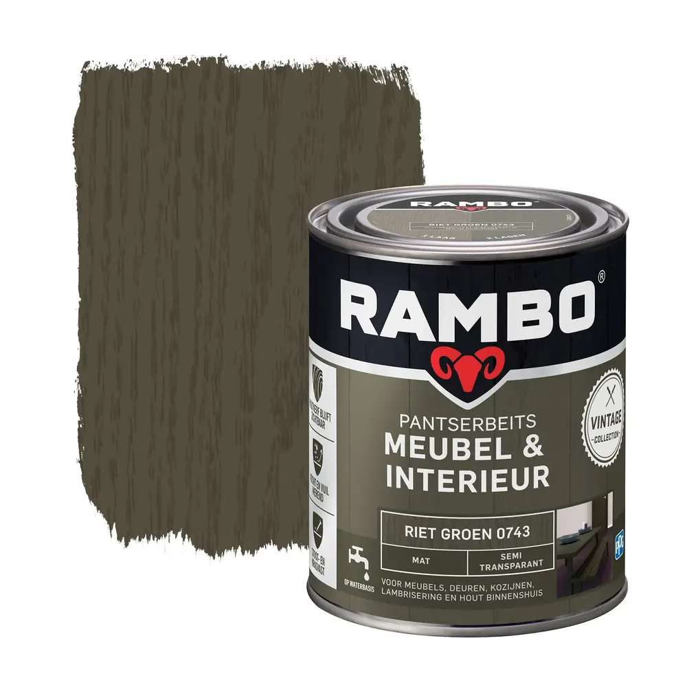 Rambo Pantserbeits Meubel&Interieur Mat Riet Groen 0743 Rambo Pantserbeits Meubel&Interieur Mat Riet Groen 0743