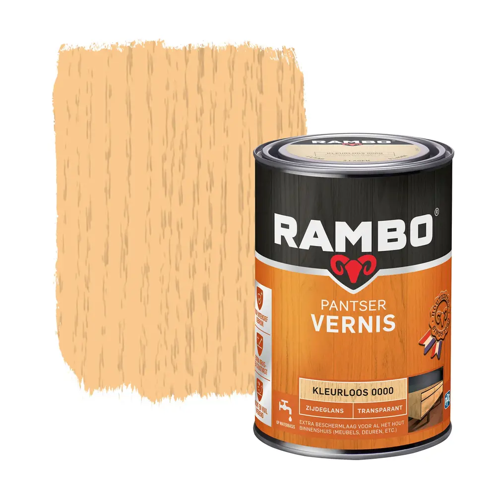 Rambo Pantser Vernis Transparant Zijdeglans Rambo Pantser Vernis Transparant Zijdeglans