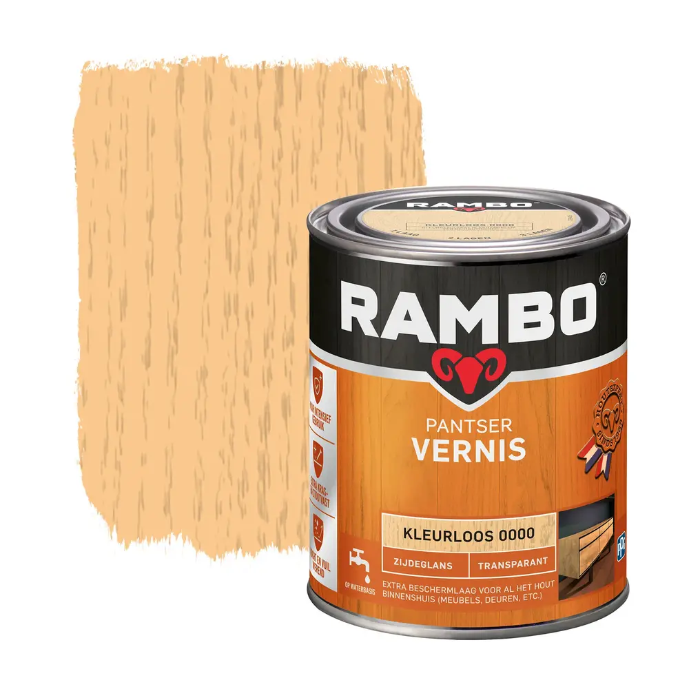 Rambo Pantser Vernis Transparant Zijdeglans Rambo Pantser Vernis Transparant Zijdeglans