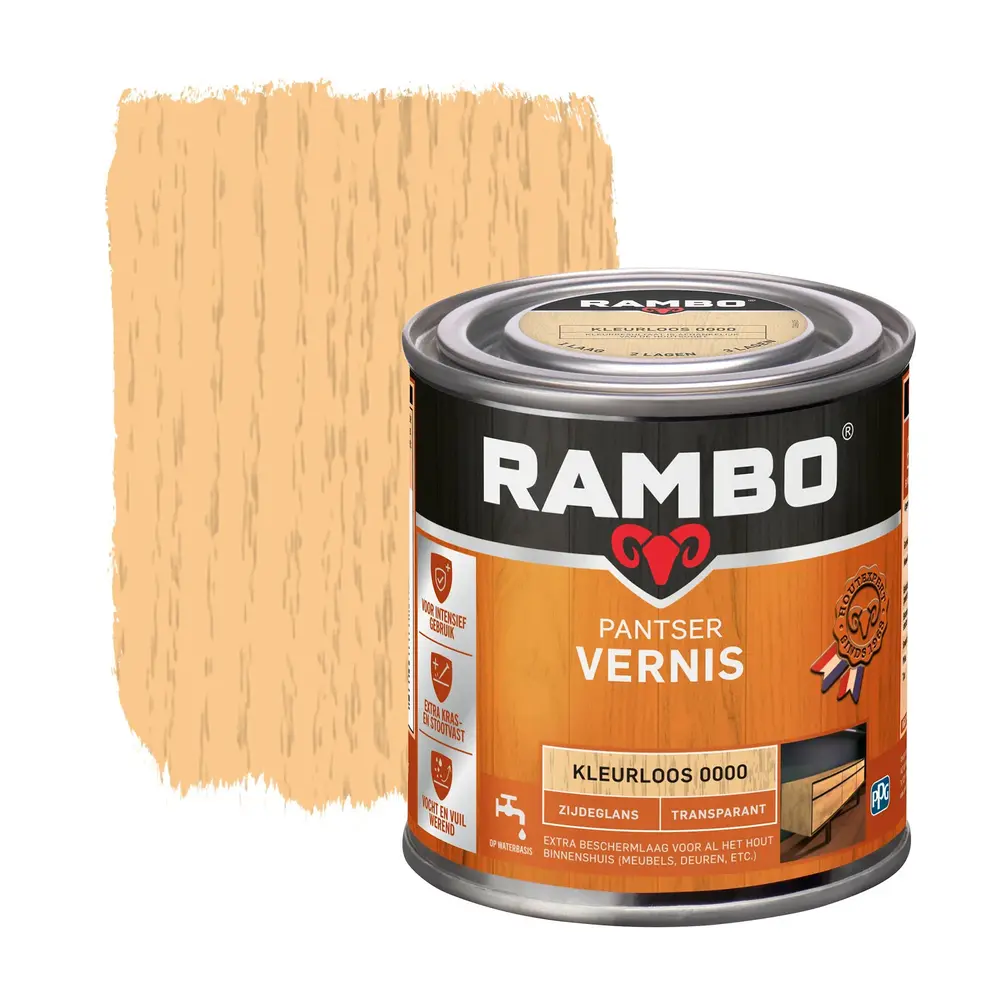 Rambo Pantser Vernis Transparant Zijdeglans Rambo Pantser Vernis Transparant Zijdeglans