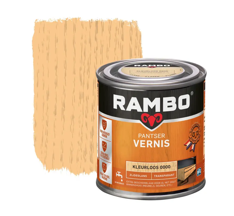 Rambo Pantser Vernis Transparant Zijdeglans - 250 ML