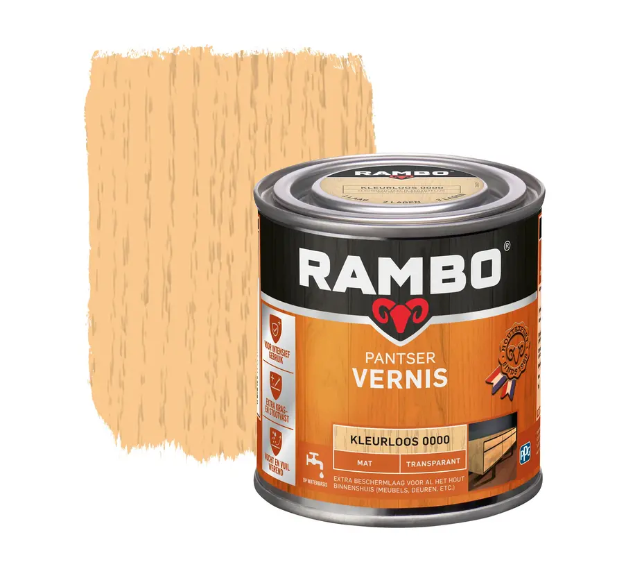 Rambo Pantser Vernis Transparant Mat - 250 ML