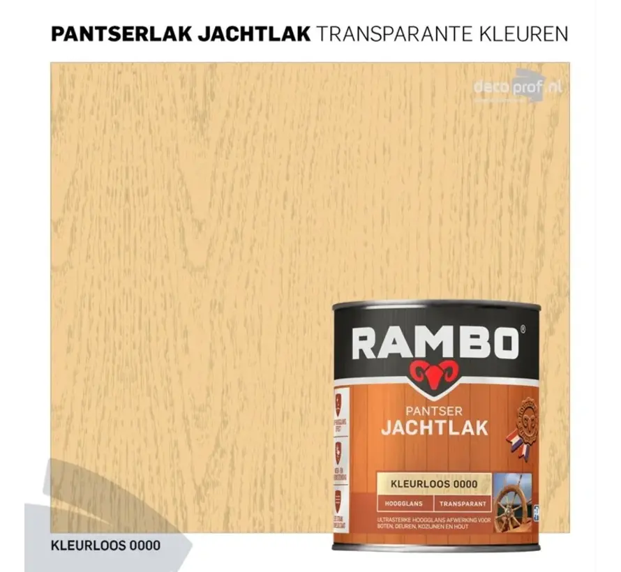 Rambo Pantser Jachtlak Transparant Hoogglans - 250 ML