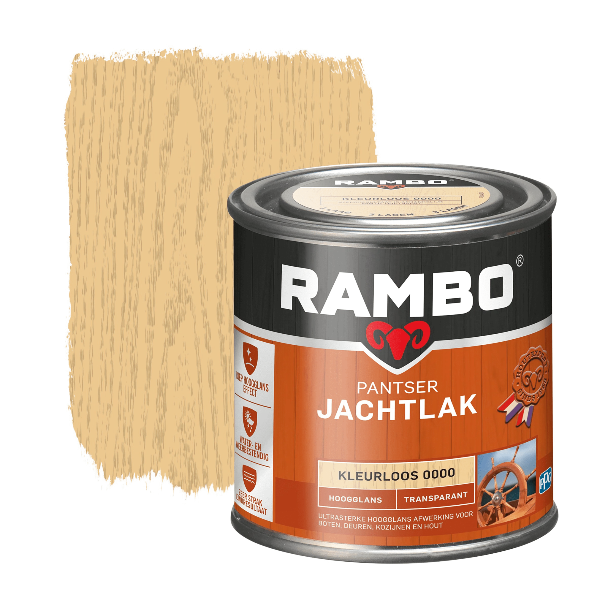 Pantser Jachtlak Transparant Hoogglans | 250 ML