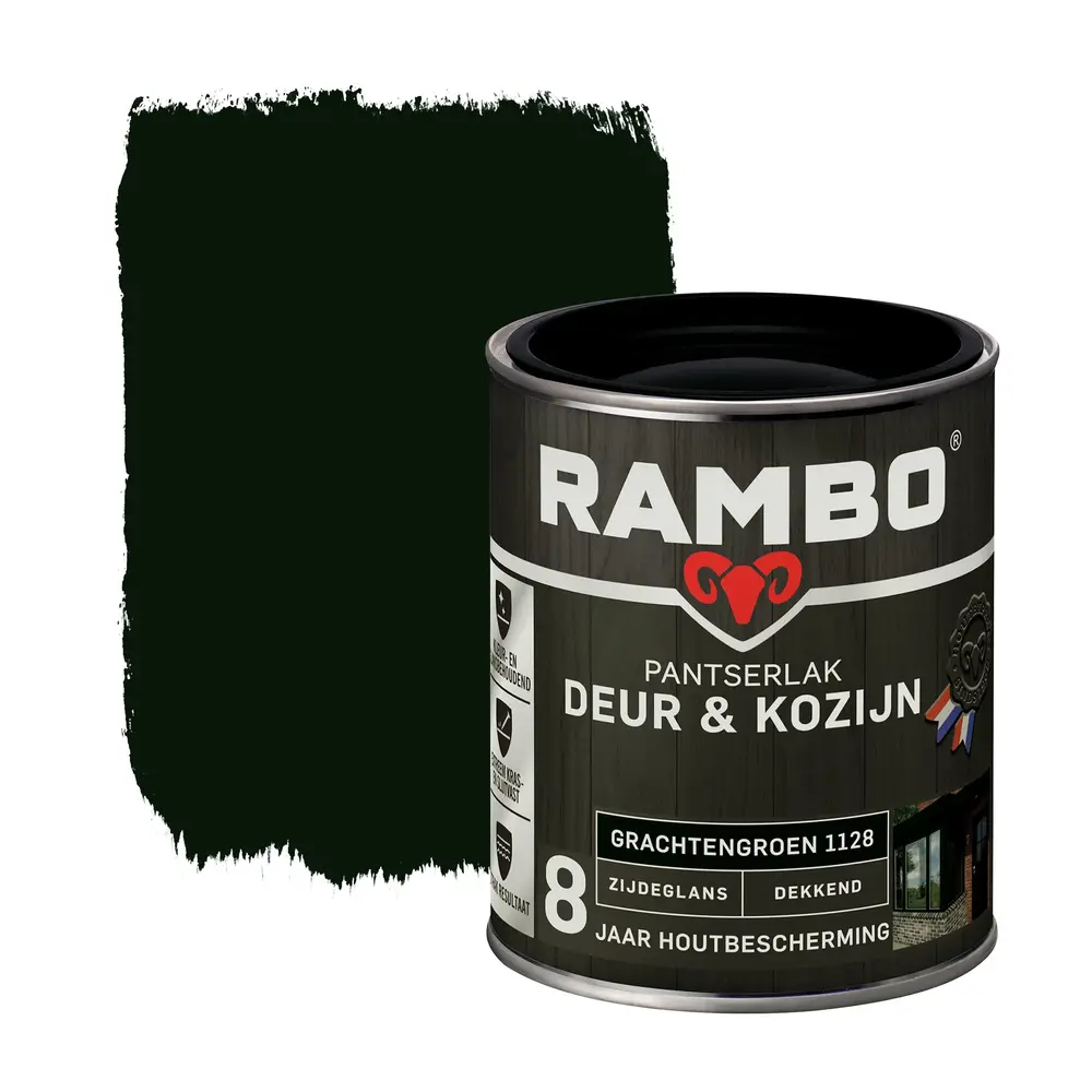 Rambo Pantserlak Deur&Kozijn Zijdeglans Dekkend Grachtengroen 1128 Rambo Pantserlak Deur&Kozijn Zijdeglans Dekkend Grachtengroen 1128