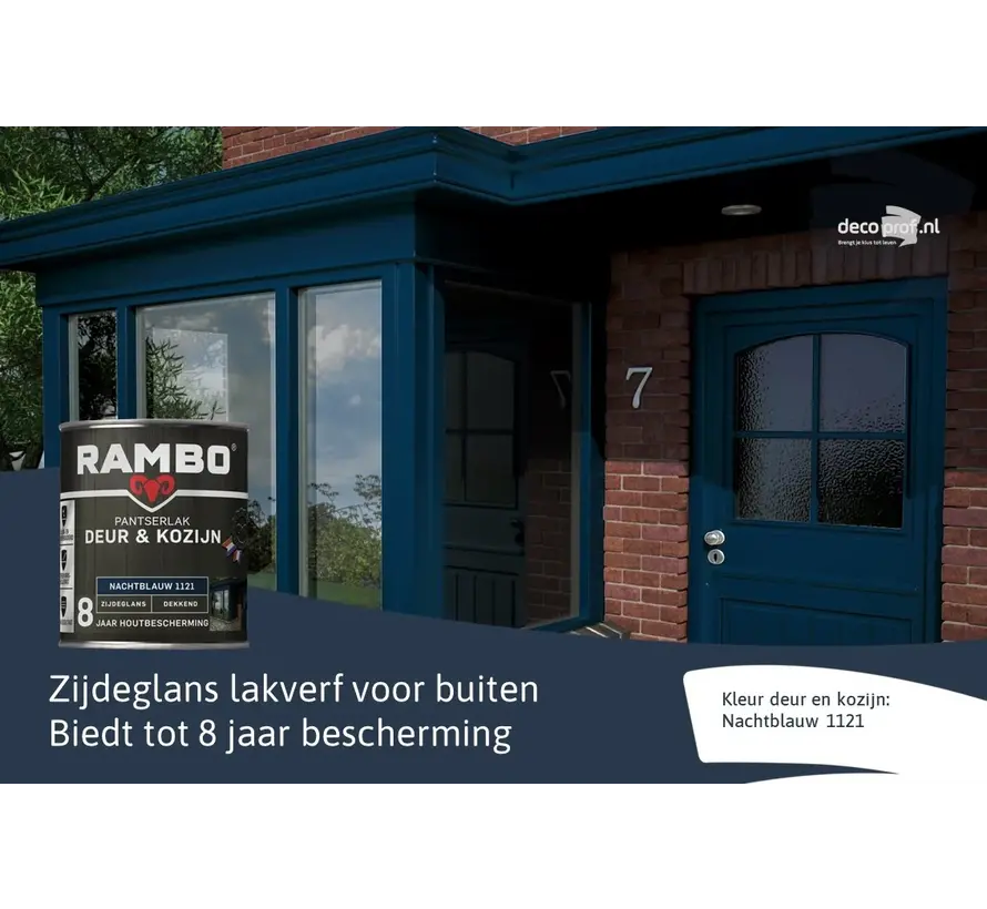 Rambo Pantserlak Deur&Kozijn Zijdeglans Dekkend Nachtblauw 1121 - 750 ML