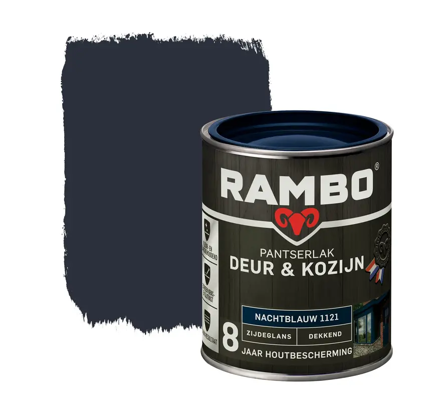 Rambo Pantserlak Deur&Kozijn Zijdeglans Dekkend Nachtblauw 1121 - 750 ML